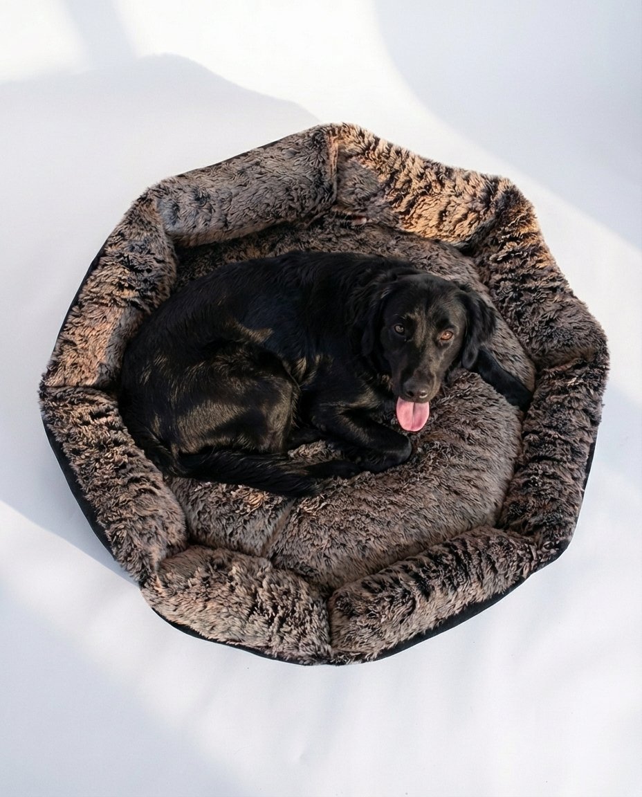 Faux Fur Bolster Dog Bed