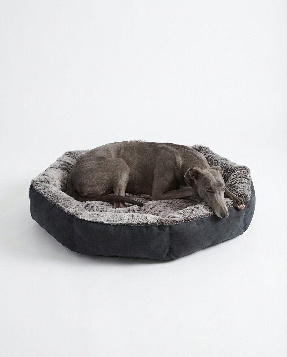 Faux Fur Bolster Dog Bed